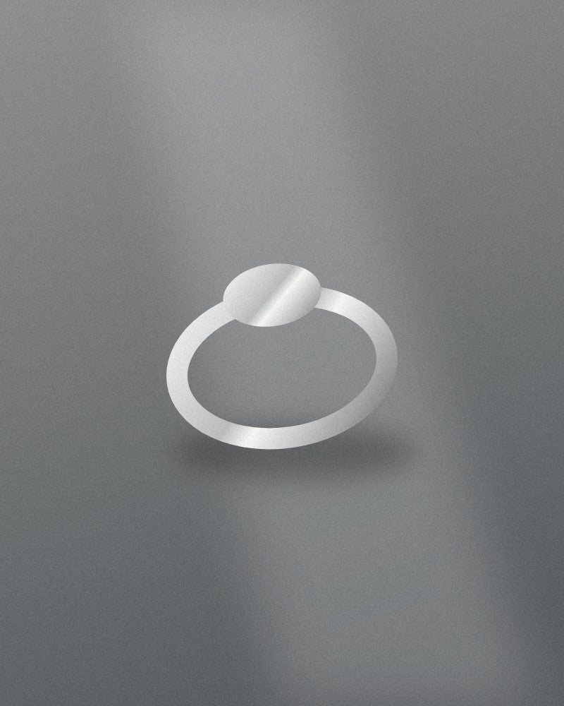 Oval signet ring, sterling silver
