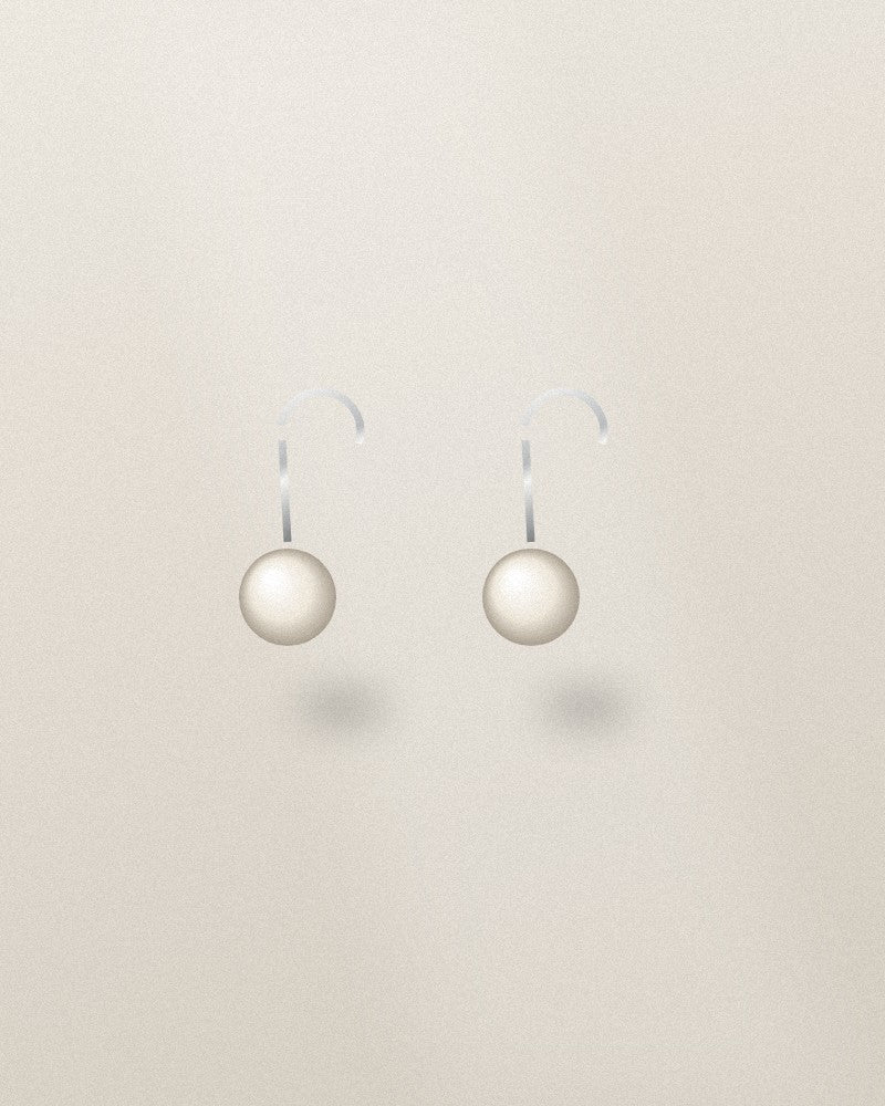 Pearl drop earrings, sterling silver