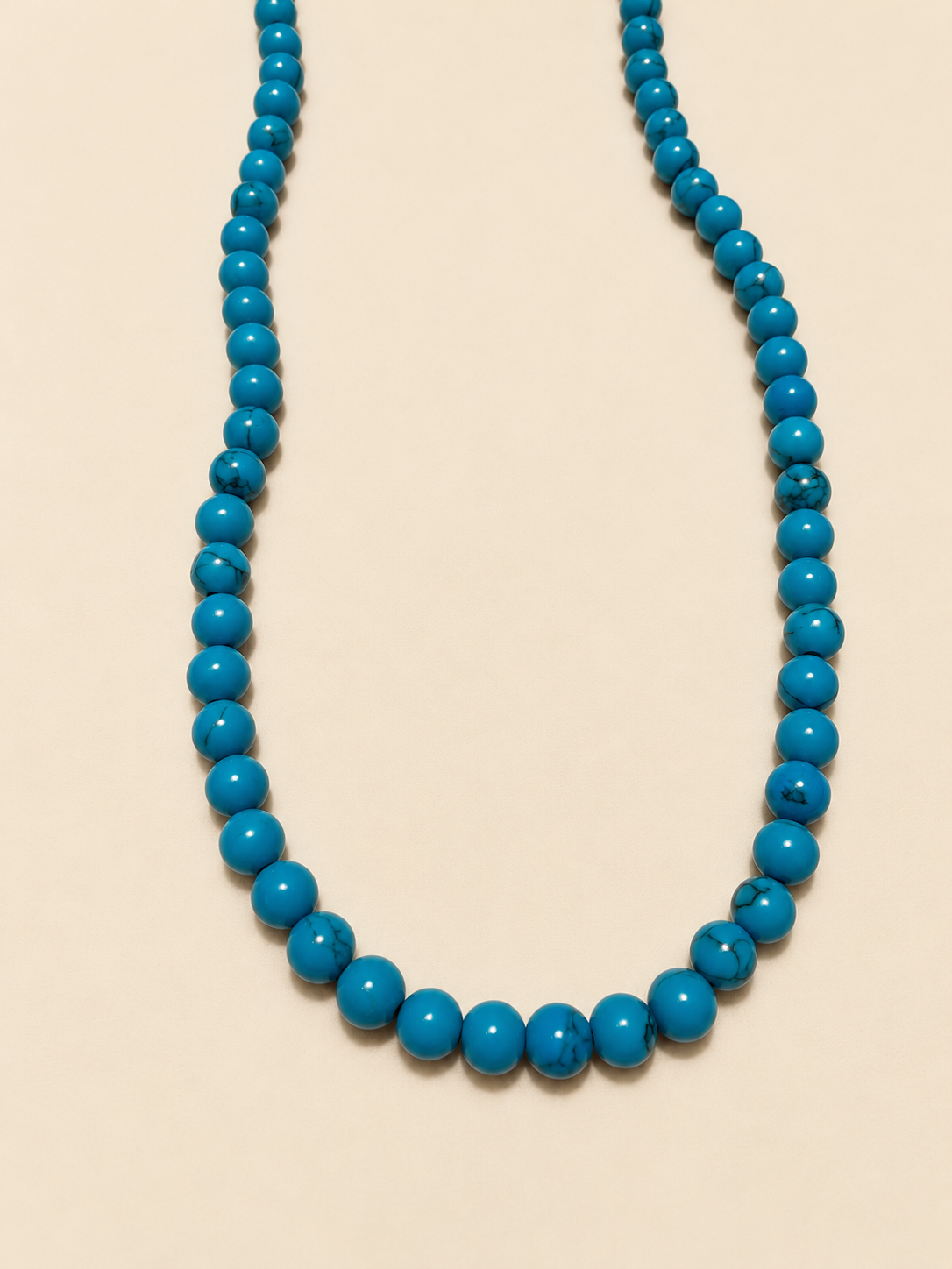 Close-up of the natural turquoise beads